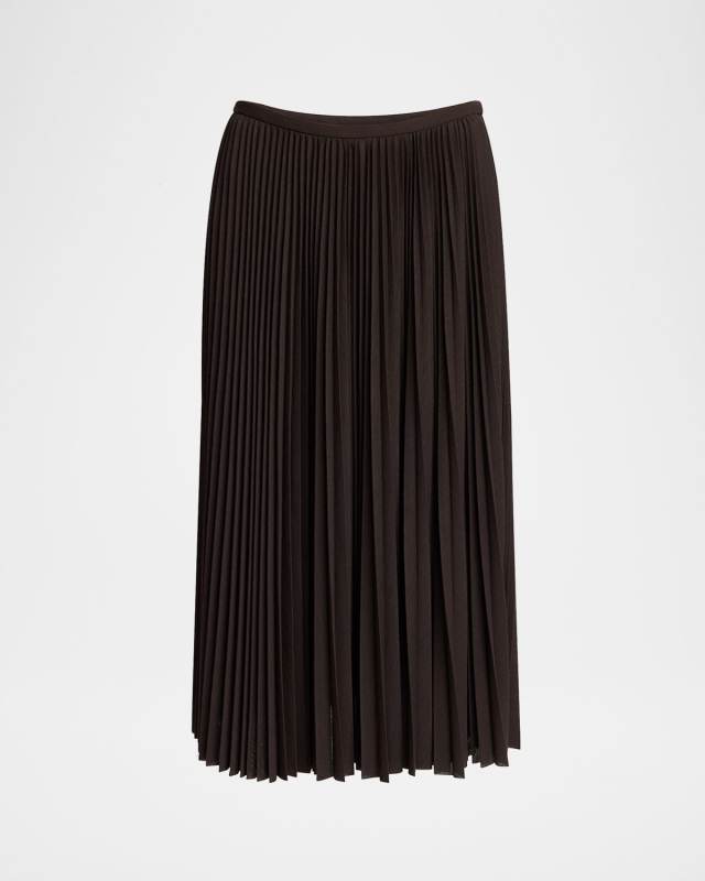 Eda Pleated Jersey Midi Skirt